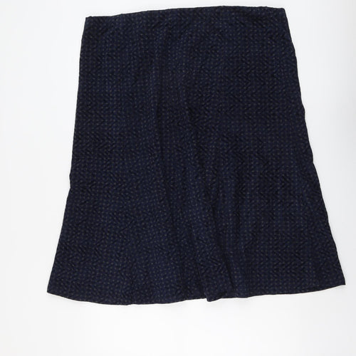 Marks and Spencer Womens Blue Geometric Polyester Swing Skirt Size 22