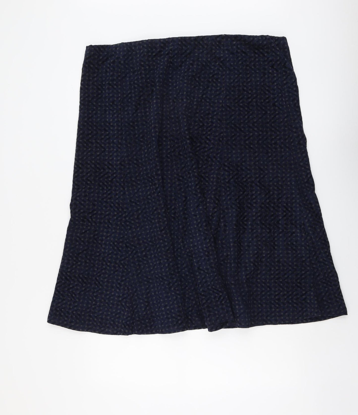 Marks and Spencer Womens Blue Geometric Polyester Swing Skirt Size 22