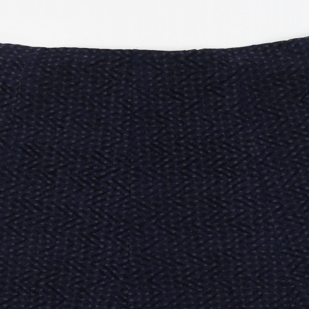 Marks and Spencer Womens Blue Geometric Polyester Swing Skirt Size 22