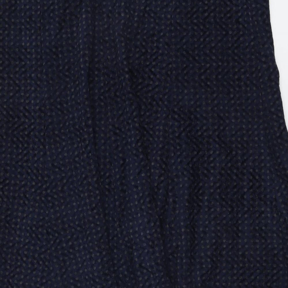 Marks and Spencer Womens Blue Geometric Polyester Swing Skirt Size 22