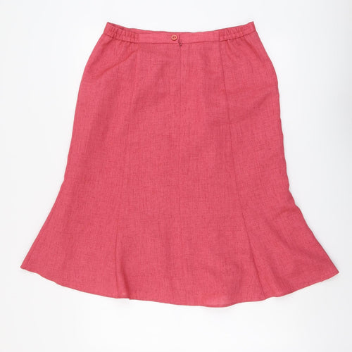 Eastex Womens Pink Polyester Swing Skirt Size 14 Zip