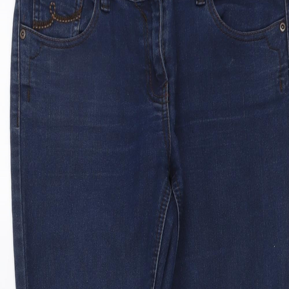 NEXT Womens Blue Cotton Skinny Jeans Size 12 L27 in Regular Button
