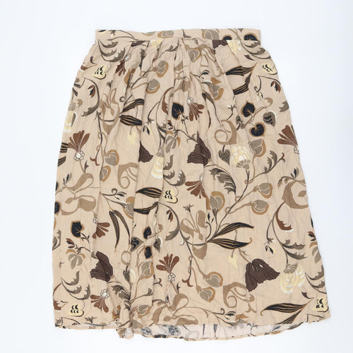 Damart Womens Beige Geometric Viscose A-Line Skirt Size 18