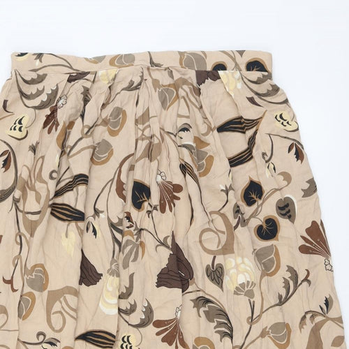 Damart Womens Beige Geometric Viscose A-Line Skirt Size 18