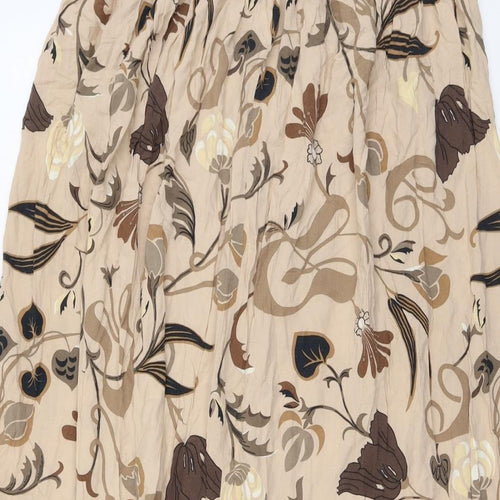 Damart Womens Beige Geometric Viscose A-Line Skirt Size 18