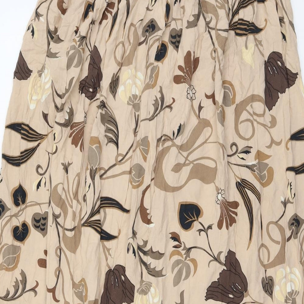 Damart Womens Beige Geometric Viscose A-Line Skirt Size 18