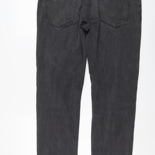 HUGO BOSS Mens Grey Cotton Straight Jeans Size 36 in L32 in Regular Button