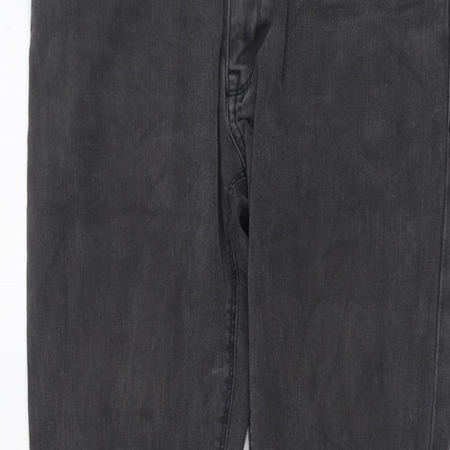 HUGO BOSS Mens Grey Cotton Straight Jeans Size 36 in L32 in Regular Button