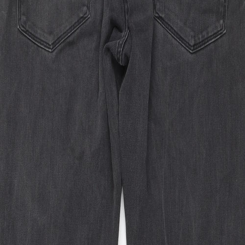 HUGO BOSS Mens Grey Cotton Straight Jeans Size 36 in L32 in Regular Button