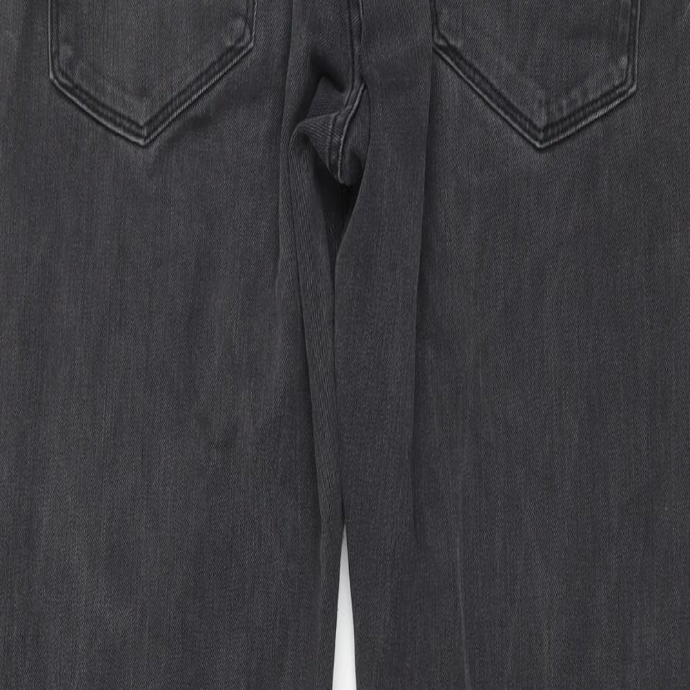 HUGO BOSS Mens Grey Cotton Straight Jeans Size 36 in L32 in Regular Button