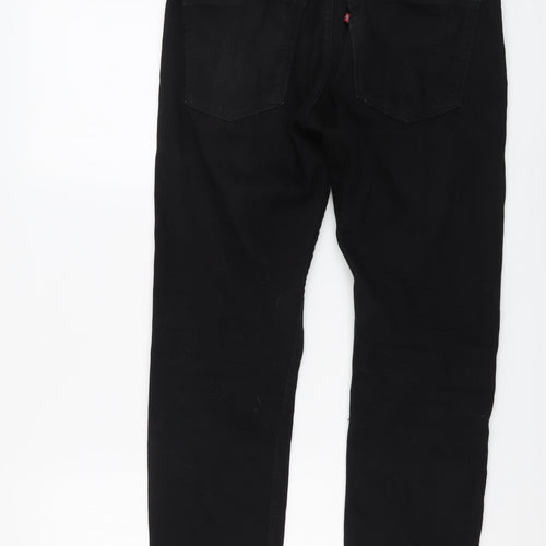 Levi's Mens Black Cotton Straight Jeans Size 30 in L30 in Regular Button