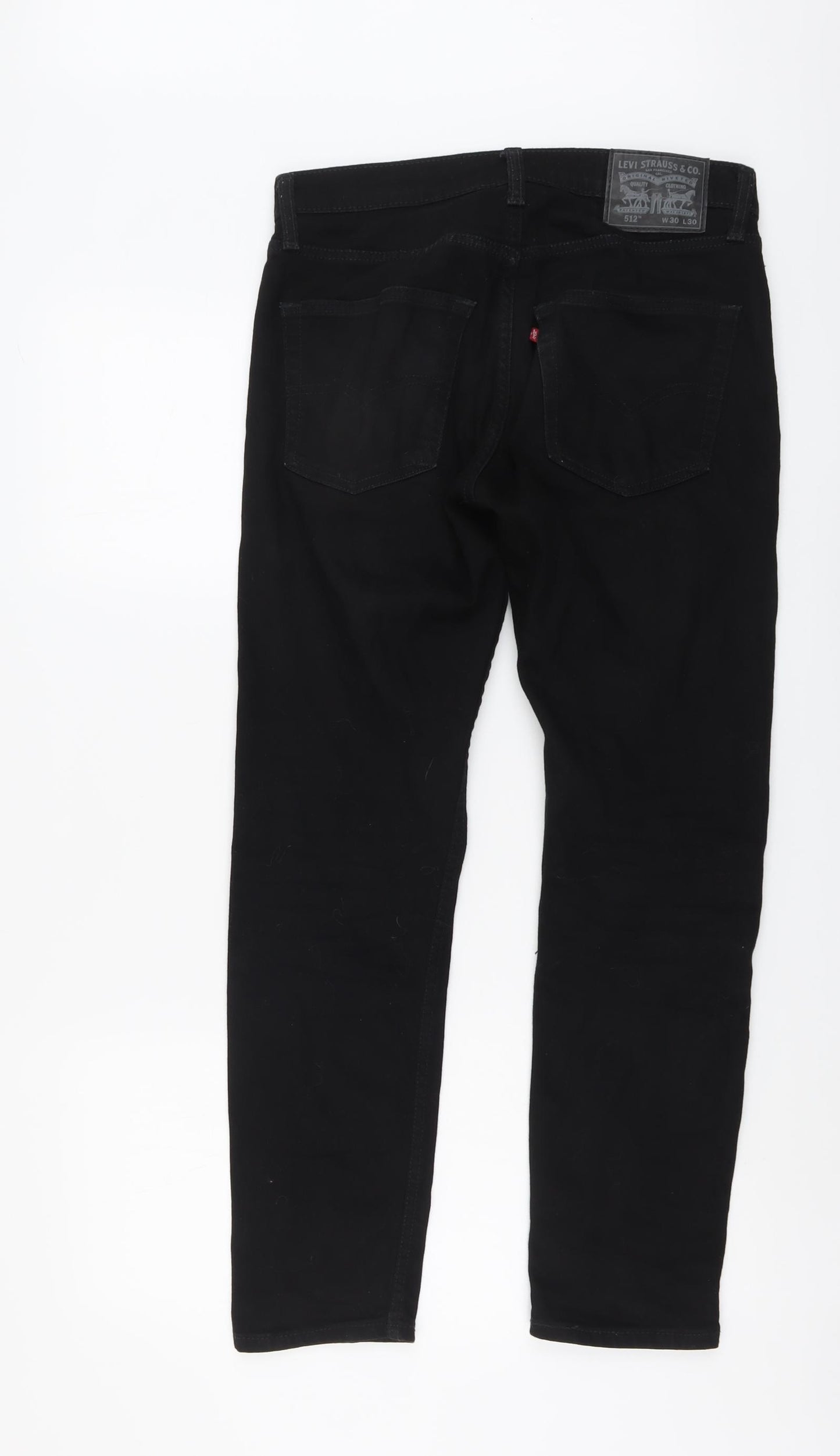 Levi's Mens Black Cotton Straight Jeans Size 30 in L30 in Regular Button