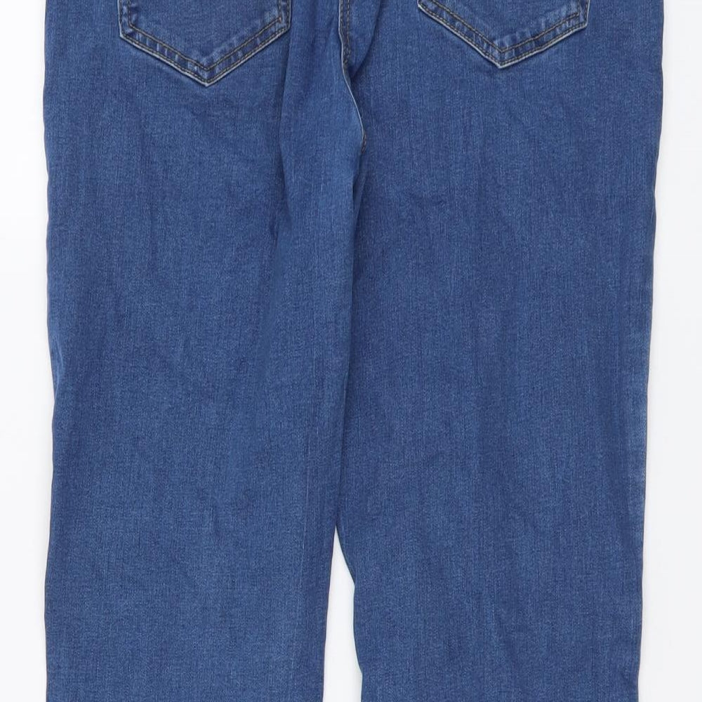 M&Co Womens Blue Cotton Bootcut Jeans Size 16 L29 in Regular Button