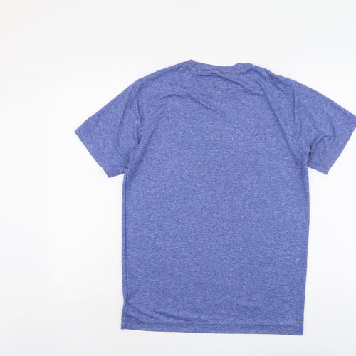 New Balance Mens Blue Polyester Basic T-Shirt Size S Round Neck Pullover