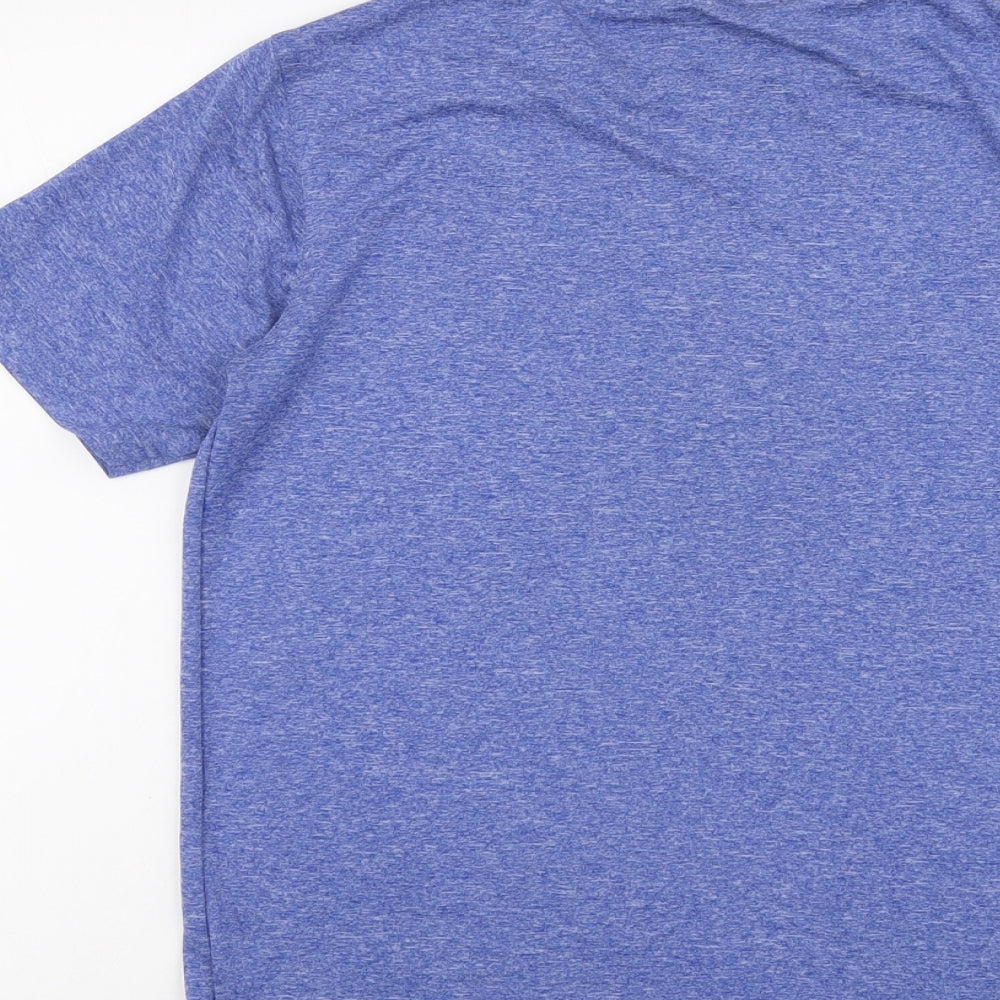 New Balance Mens Blue Polyester Basic T-Shirt Size S Round Neck Pullover