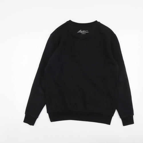 Metissier Paris Mens Black Cotton Pullover Sweatshirt Size XS