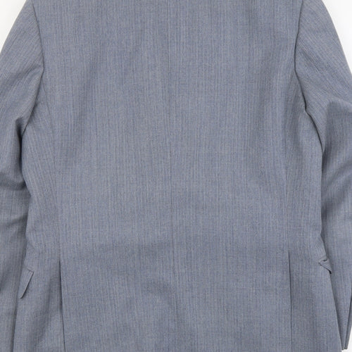 Marks and Spencer Mens Blue Striped Viscose Jacket Suit Jacket Size 38 Regular