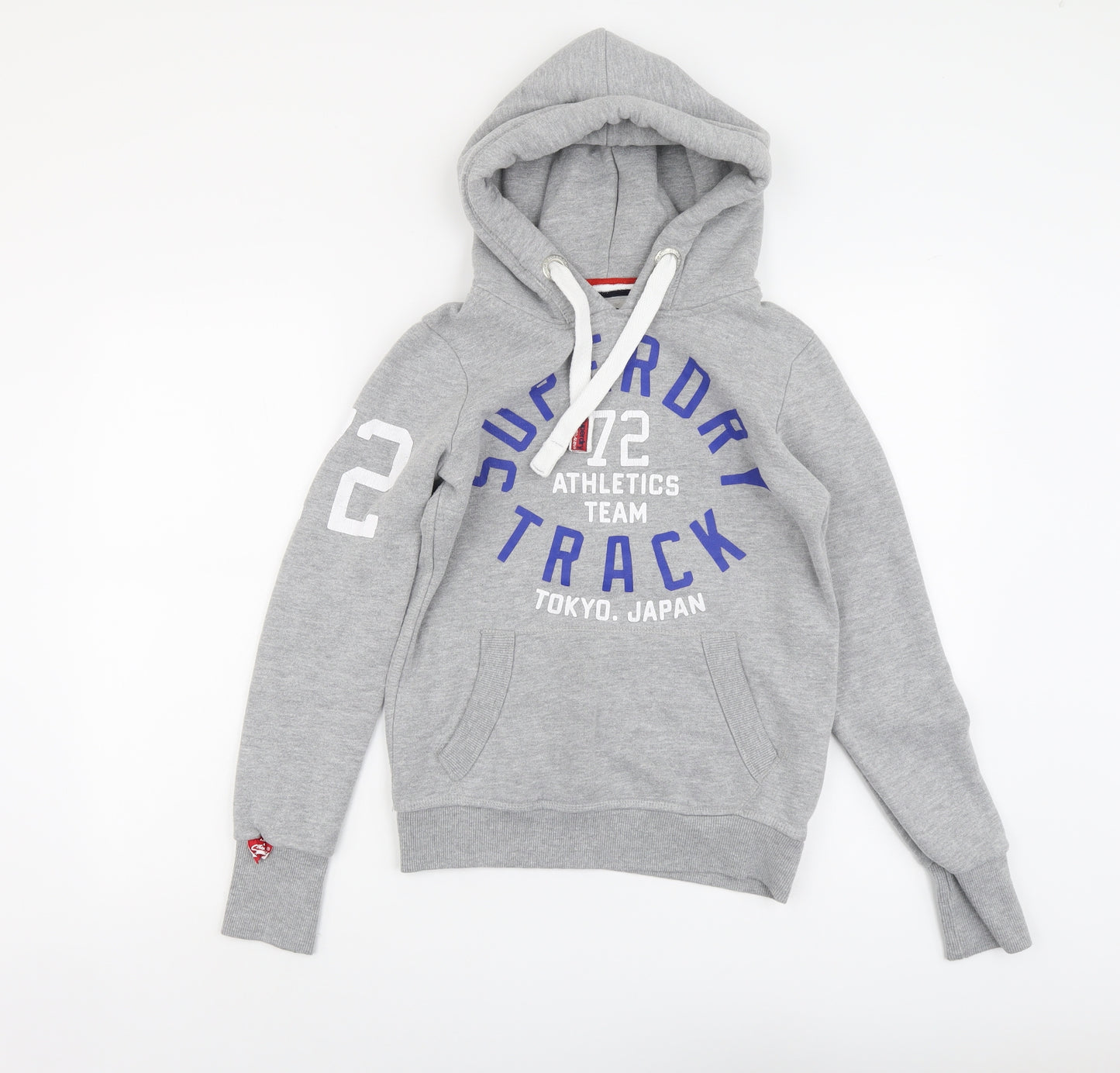 Superdry Womens Grey Cotton Pullover Hoodie Size XS Pullover