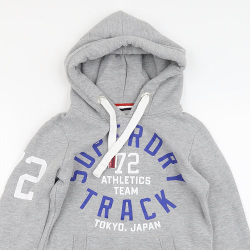 Superdry Womens Grey Cotton Pullover Hoodie Size XS Pullover