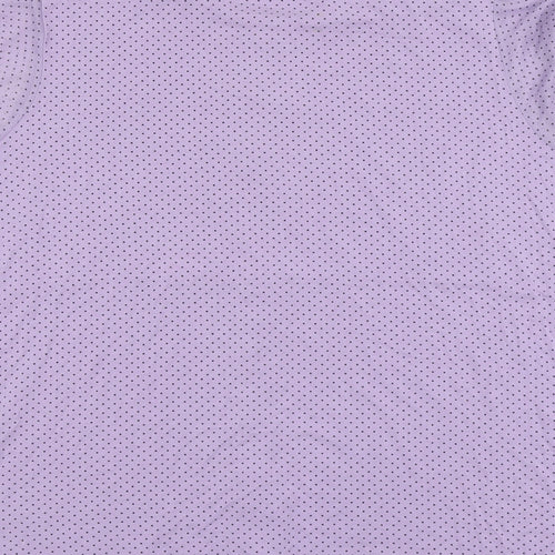 Debenhams Womens Purple Polka Dot Viscose Basic Button-Up Size 22 Round Neck