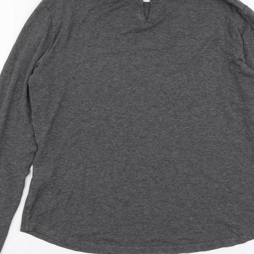Hobbs Womens Grey Viscose Basic T-Shirt Size M Collared