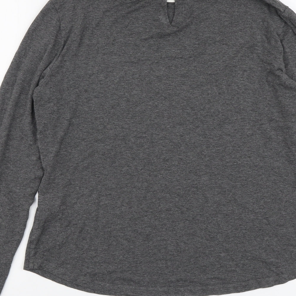 Hobbs Womens Grey Viscose Basic T-Shirt Size M Collared