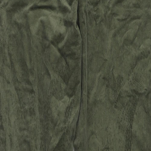 Per Una Womens Green Cotton Trousers Size 14 L26 in Regular Button