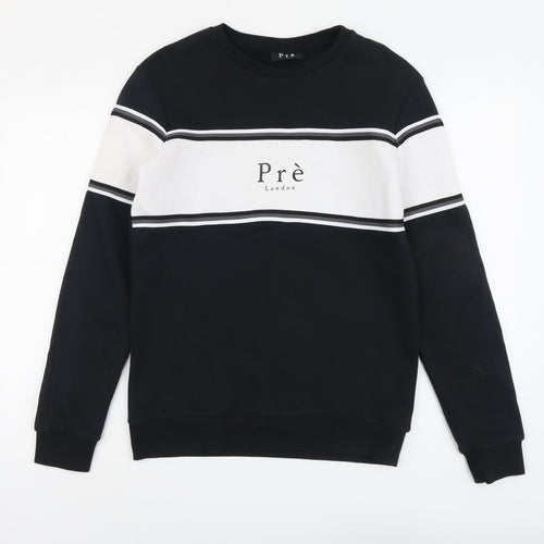 PRÉ London Mens Black Cotton Pullover Sweatshirt Size XS