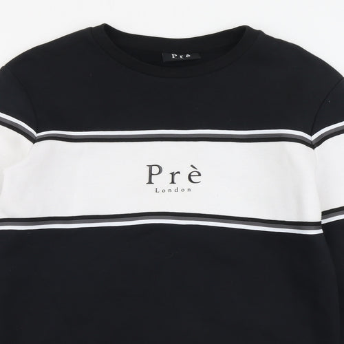 PRÉ London Mens Black Cotton Pullover Sweatshirt Size XS