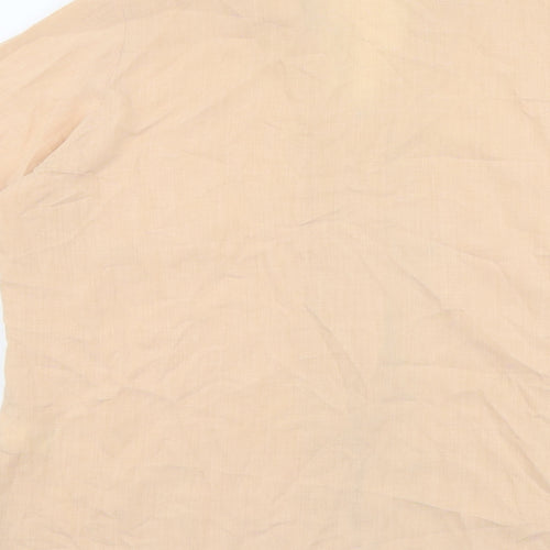 Marks and Spencer Womens Orange Viscose Basic Button-Up Size 18 Collared