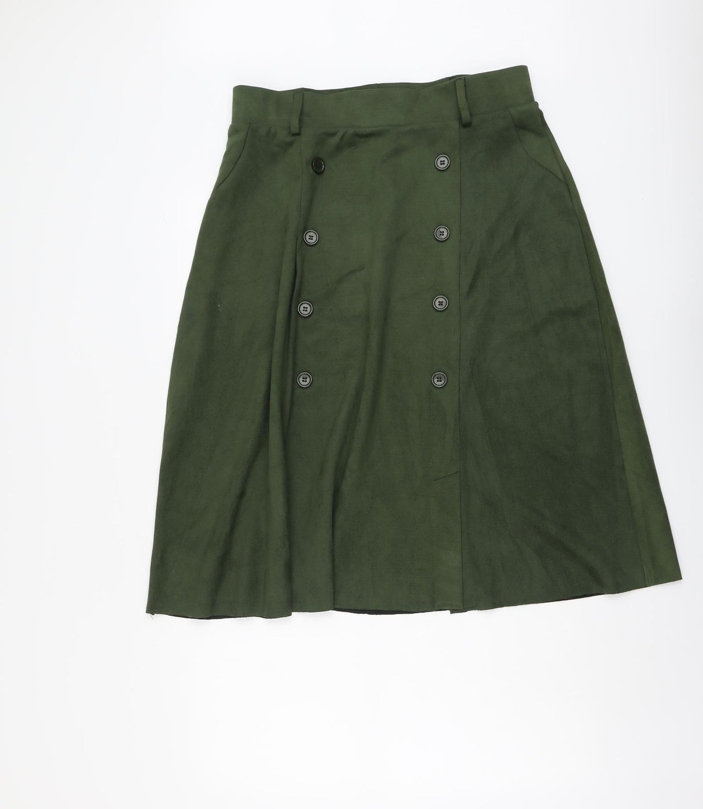 Klass Womens Green Polyester A-Line Skirt Size 14