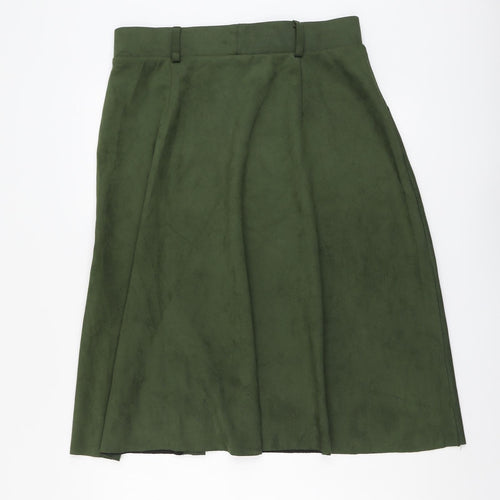 Klass Womens Green Polyester A-Line Skirt Size 14