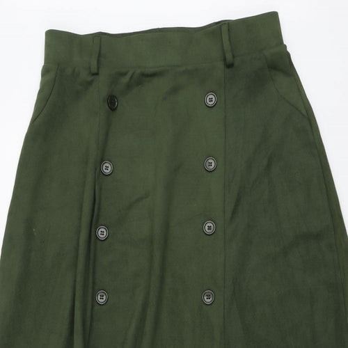 Klass Womens Green Polyester A-Line Skirt Size 14