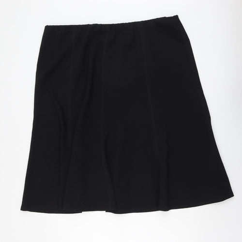 Marks and Spencer Womens Black Polyester Swing Skirt Size 22
