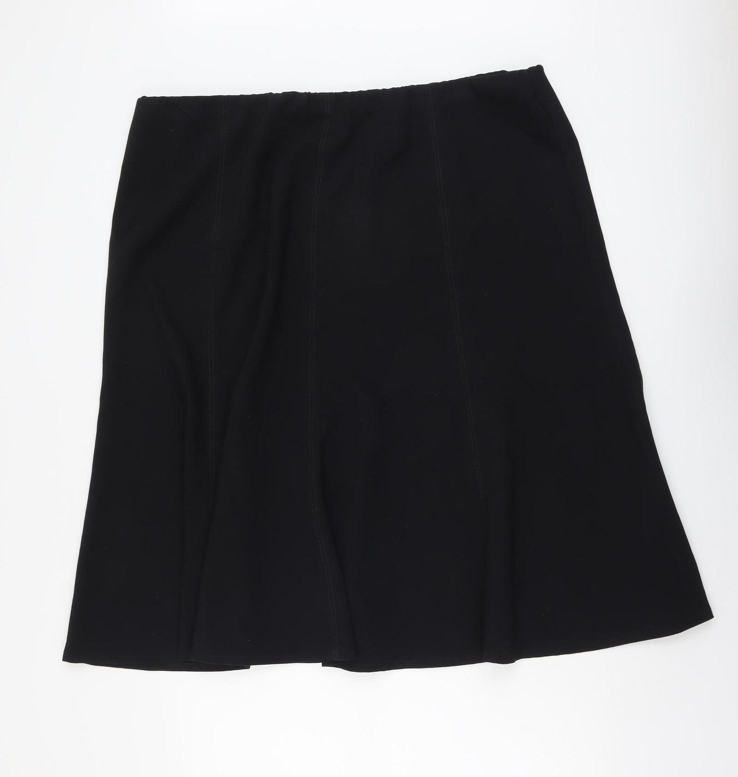 Marks and Spencer Womens Black Polyester Swing Skirt Size 22