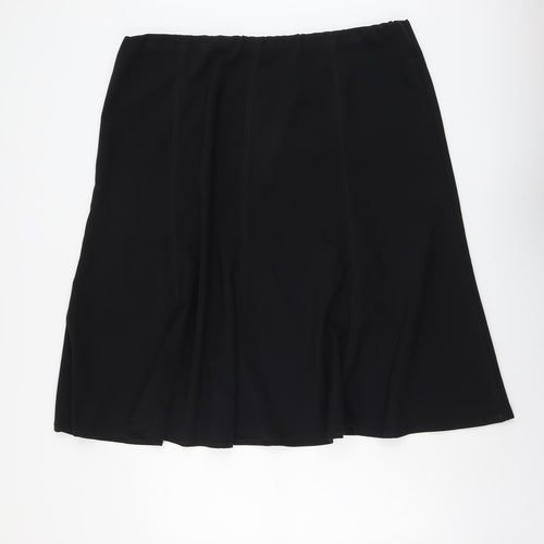 Marks and Spencer Womens Black Polyester Swing Skirt Size 22