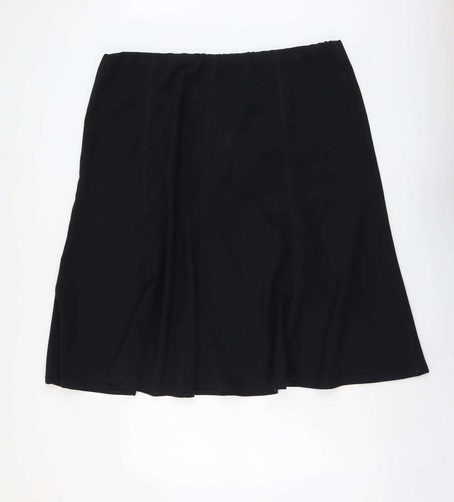 Marks and Spencer Womens Black Polyester Swing Skirt Size 22