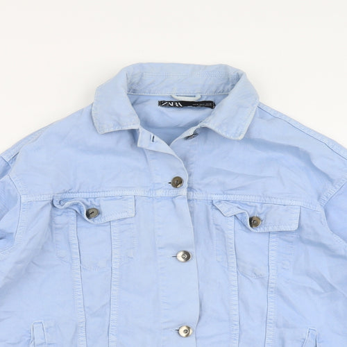 Zara Womens Blue Jacket Size M Button