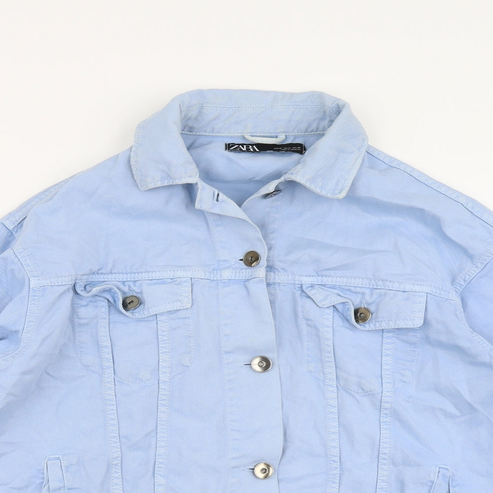 Zara Womens Blue Jacket Size M Button