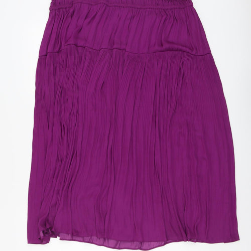 Marks and Spencer Womens Purple Polyester Swing Skirt Size 18