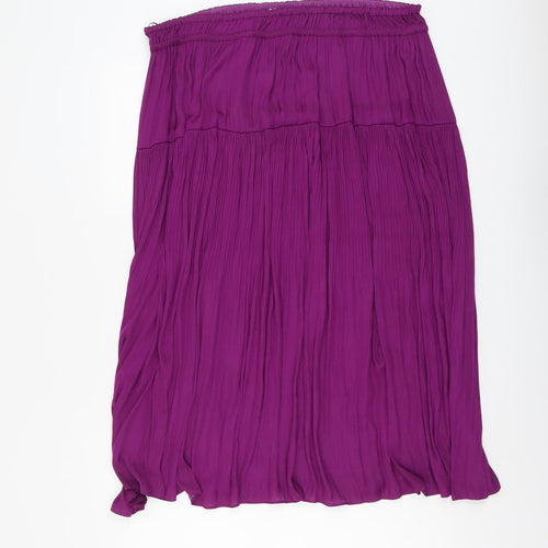 Marks and Spencer Womens Purple Polyester Swing Skirt Size 18
