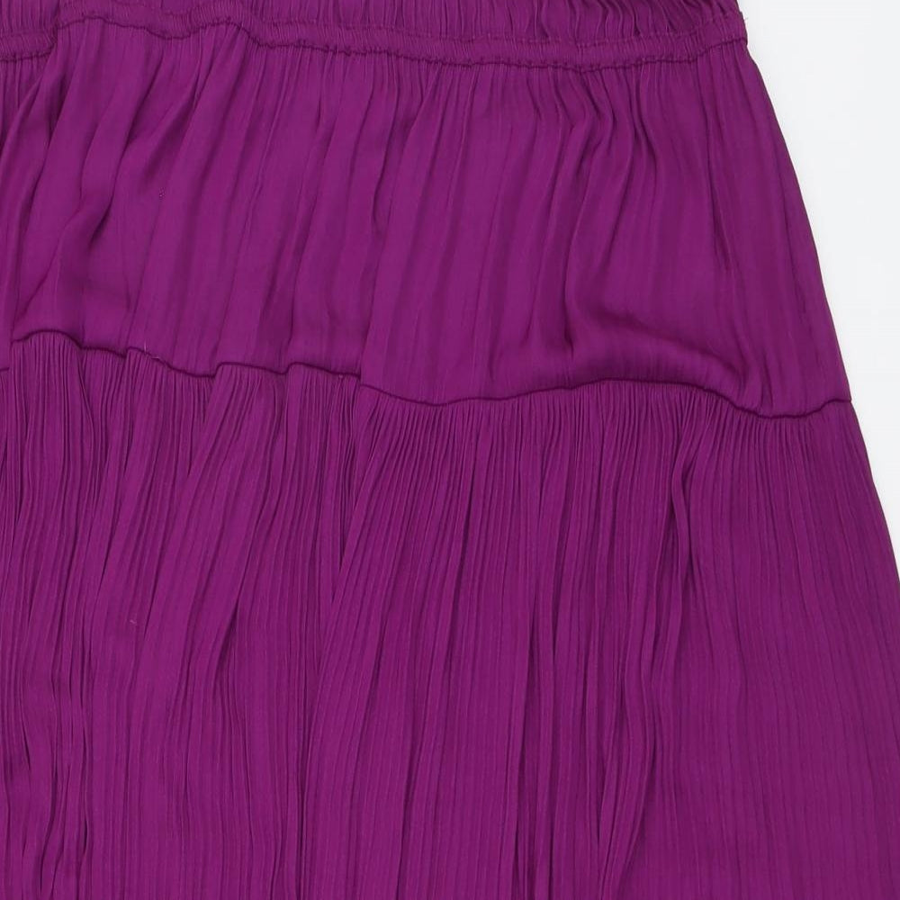 Marks and Spencer Womens Purple Polyester Swing Skirt Size 18