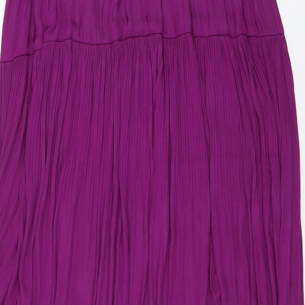 Marks and Spencer Womens Purple Polyester Swing Skirt Size 18