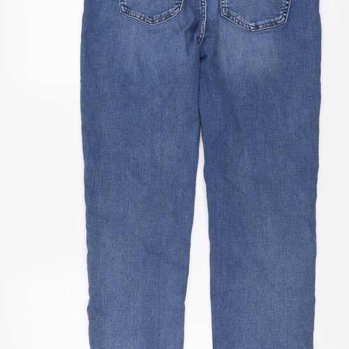 Marks and Spencer Womens Blue Cotton Straight Jeans Size 14 L30 in Regular Button