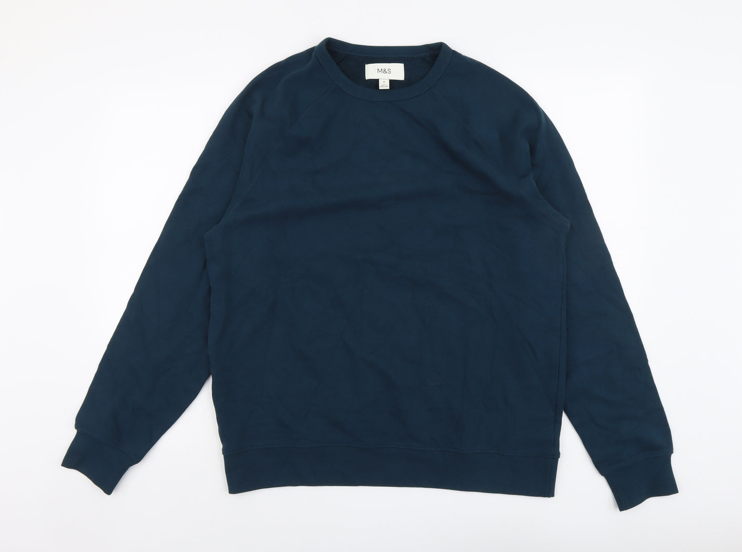 Marks and Spencer Mens Blue Cotton Pullover Sweatshirt Size M