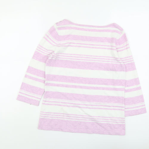 Berkertex Womens Purple Round Neck Striped Viscose Pullover Jumper Size 14