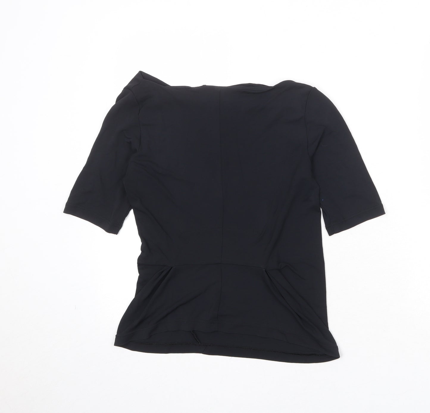 Karen Millen Womens Black Polyester Basic Blouse Size 10 Round Neck