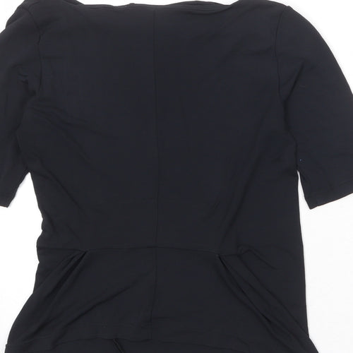 Karen Millen Womens Black Polyester Basic Blouse Size 10 Round Neck