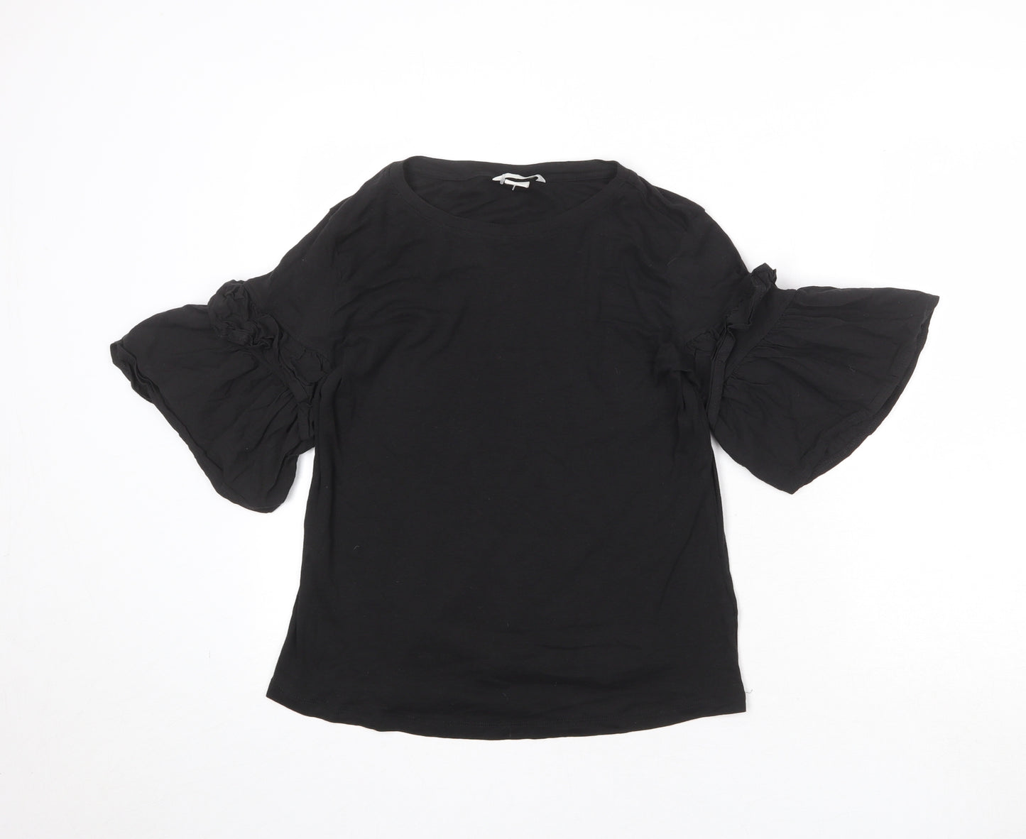 Divided by H&M Womens Black 100% Cotton Basic T-Shirt Size S Round Neck