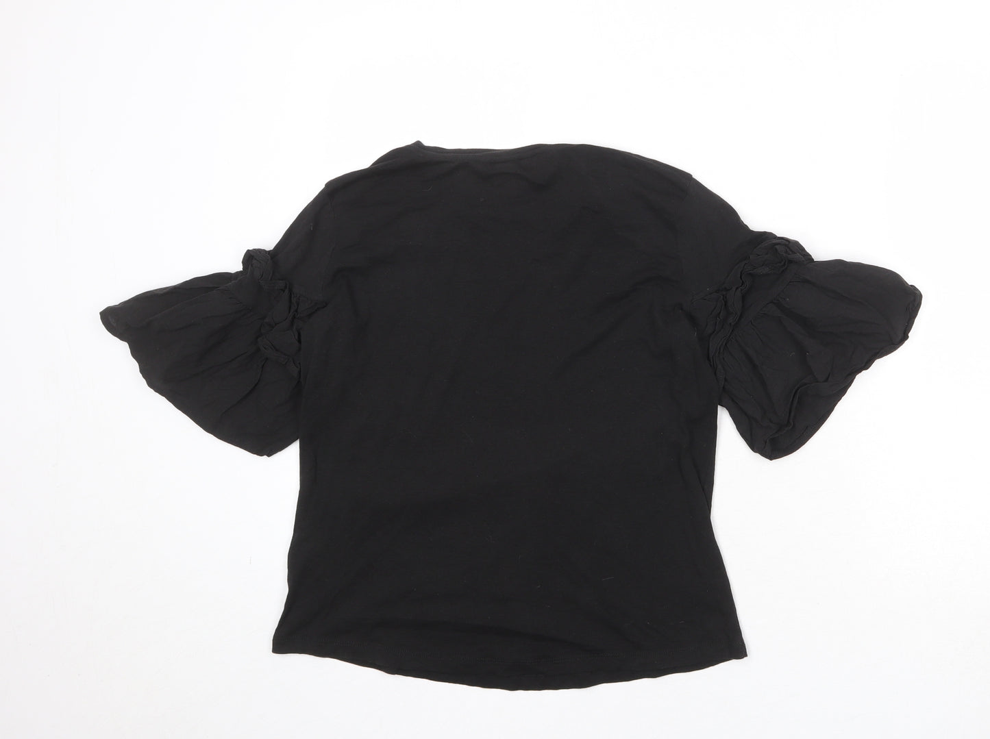 Divided by H&M Womens Black 100% Cotton Basic T-Shirt Size S Round Neck